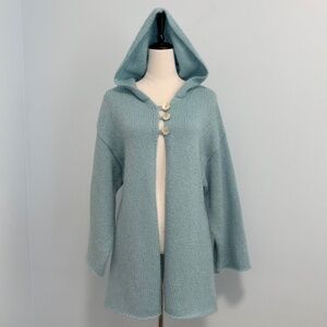 Soft‎ Surroundings Women’s Light Blue Hooded Sweater Cardigan Size S